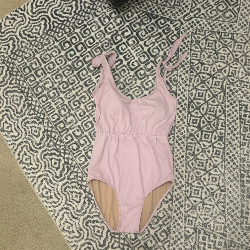 Kortni Jeane Light Pink and Beige Swimsuit